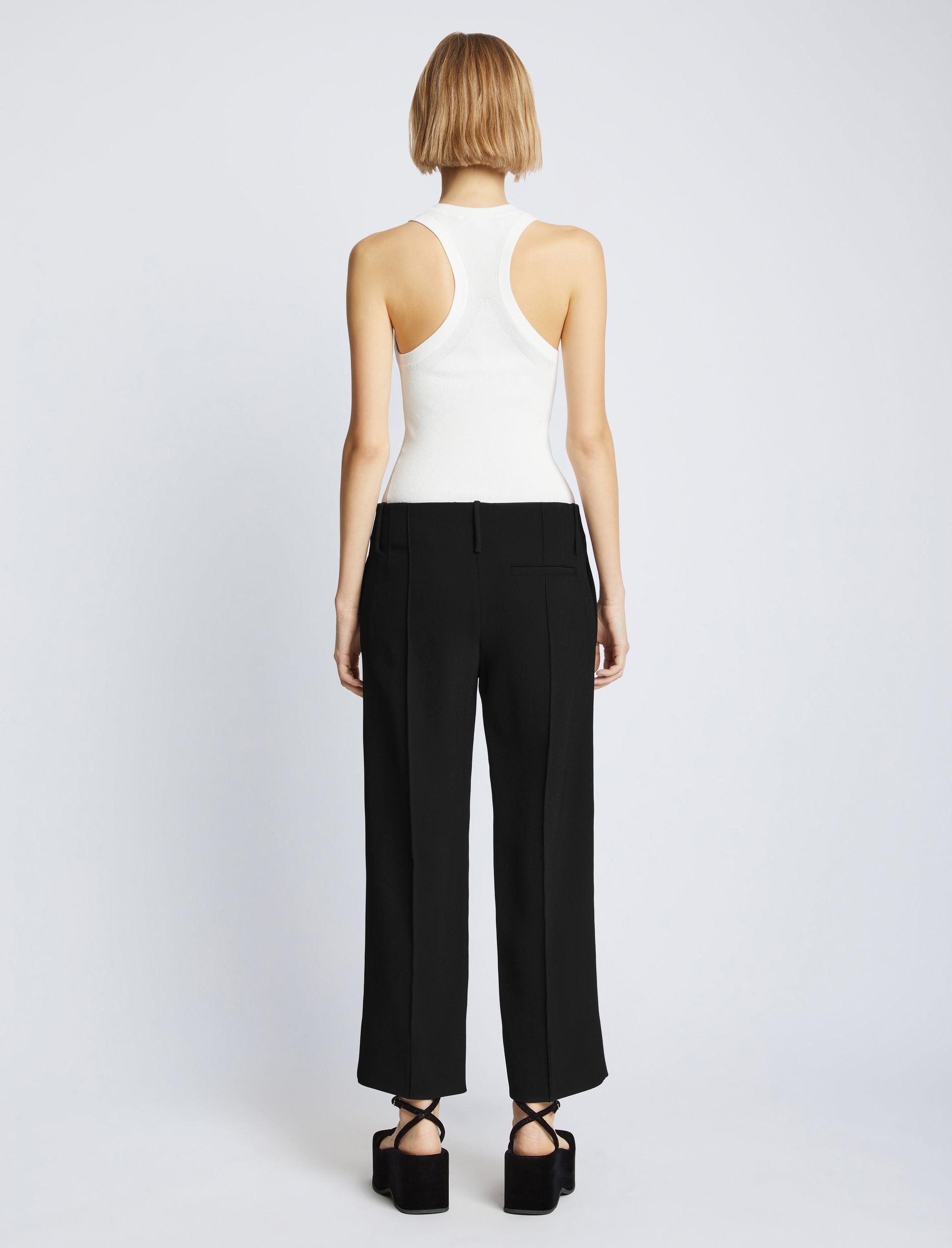 Bi-Stretch Crepe Cropped Pants - 4