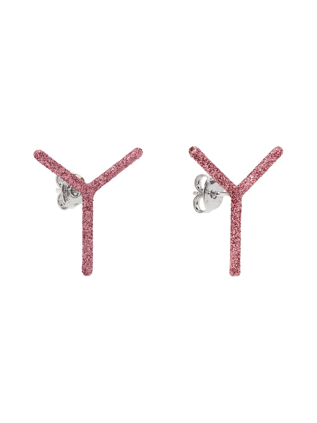 Pink Mini 'Y' Earrings - 2