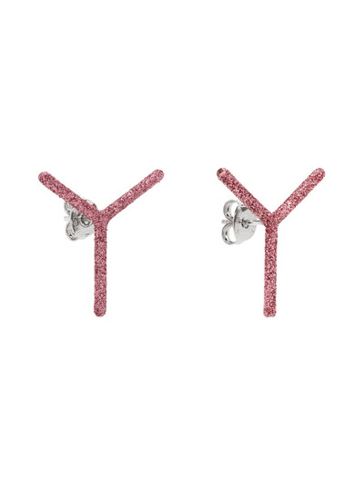 Y/Project Pink Mini 'Y' Earrings outlook