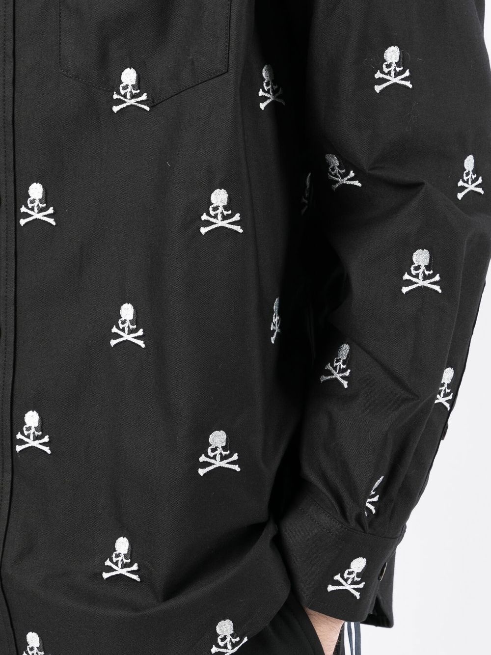 embroidered-skull long-sleeve shirt - 5