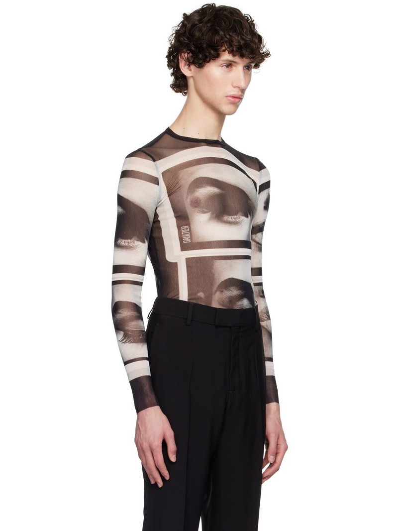 Black 'The Eyes And Lips' Long Sleeve T-Shirt 2