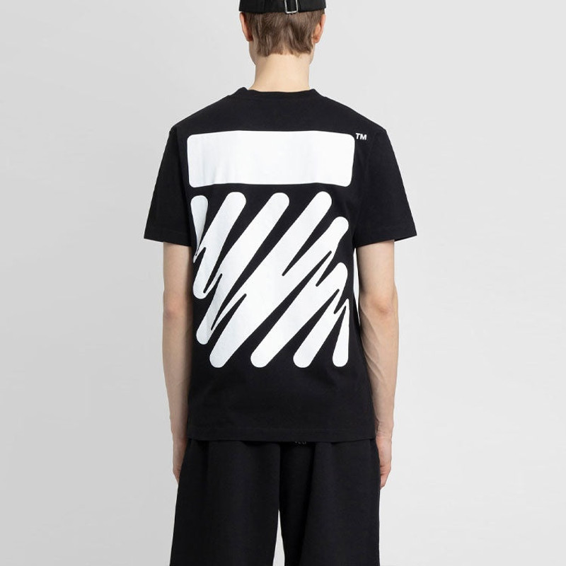 Off-White Men's Off-White SS22 Solid Color Cotton Printing Short Sleeve Black T-Shirt OMAA027S22JER0101001 outlook