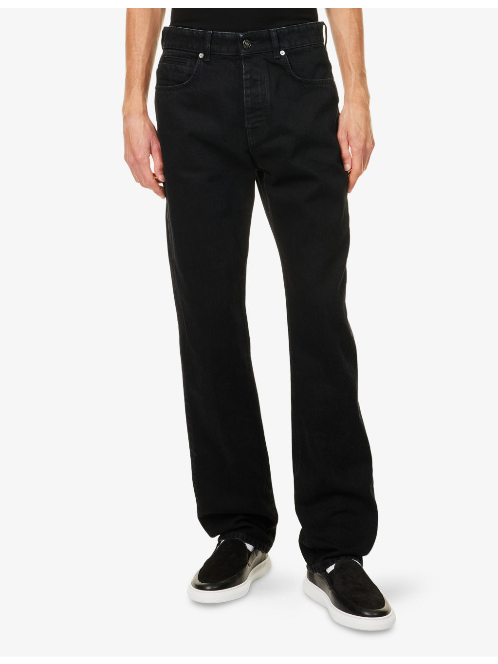 Embroidered-Logo Straight-Leg Denim Jeans - 3