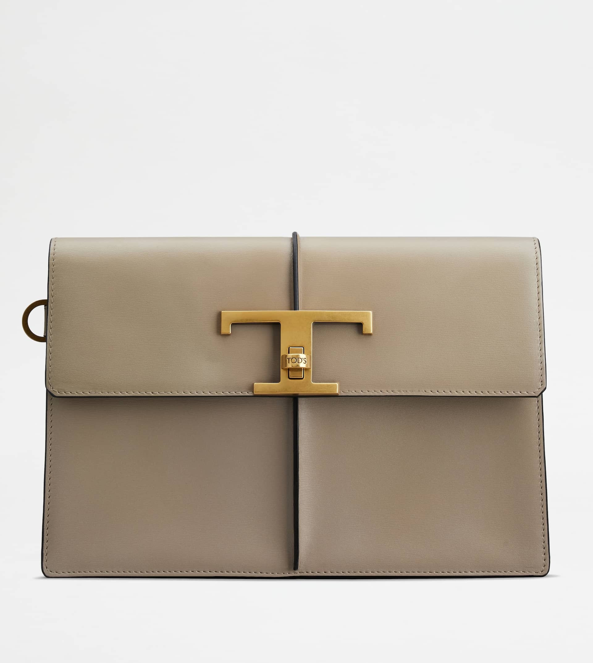 TIMELESS CLUTCH BAG IN LEATHER - GREY - 1