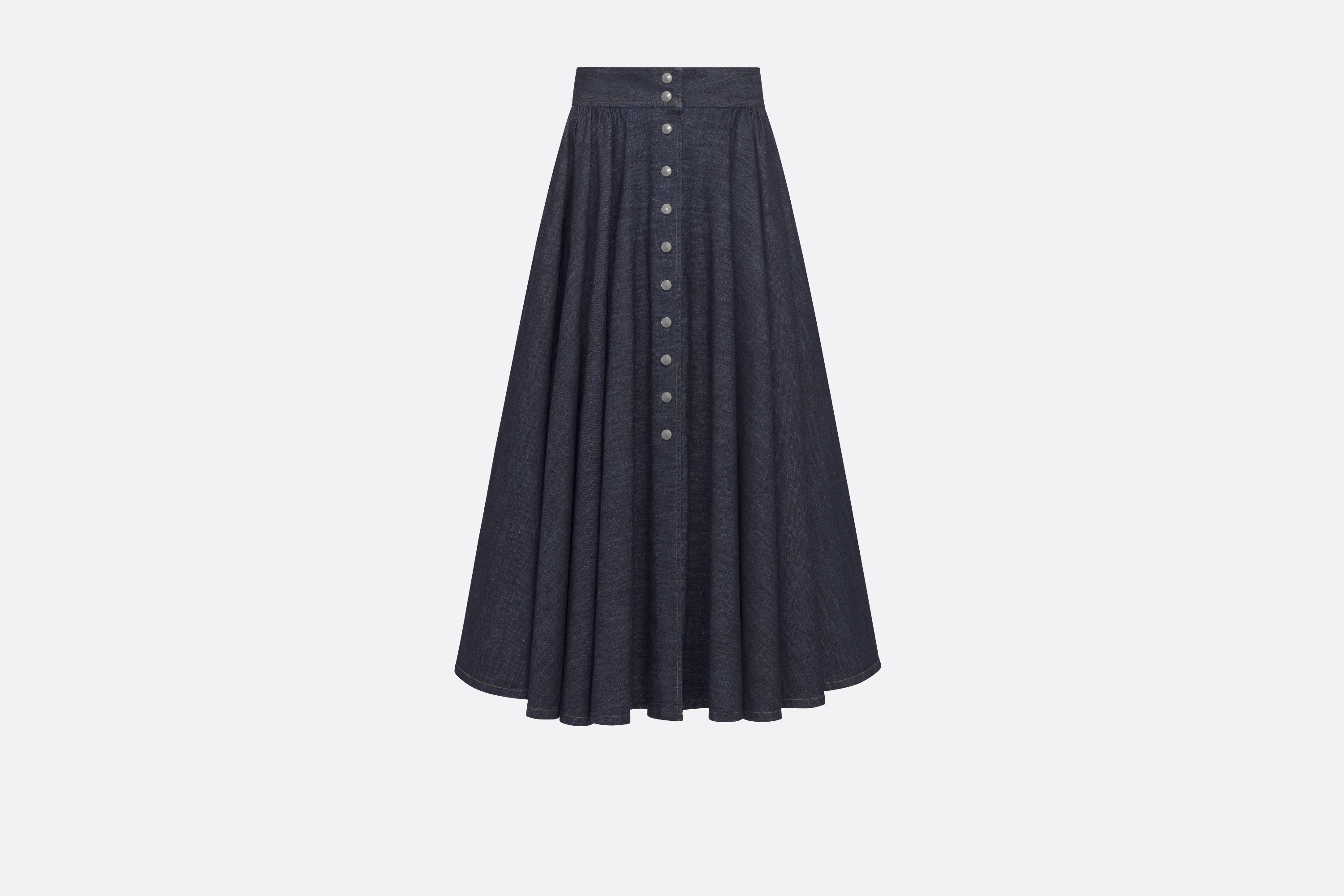 Buttoned Mid-Length Skirt - 1