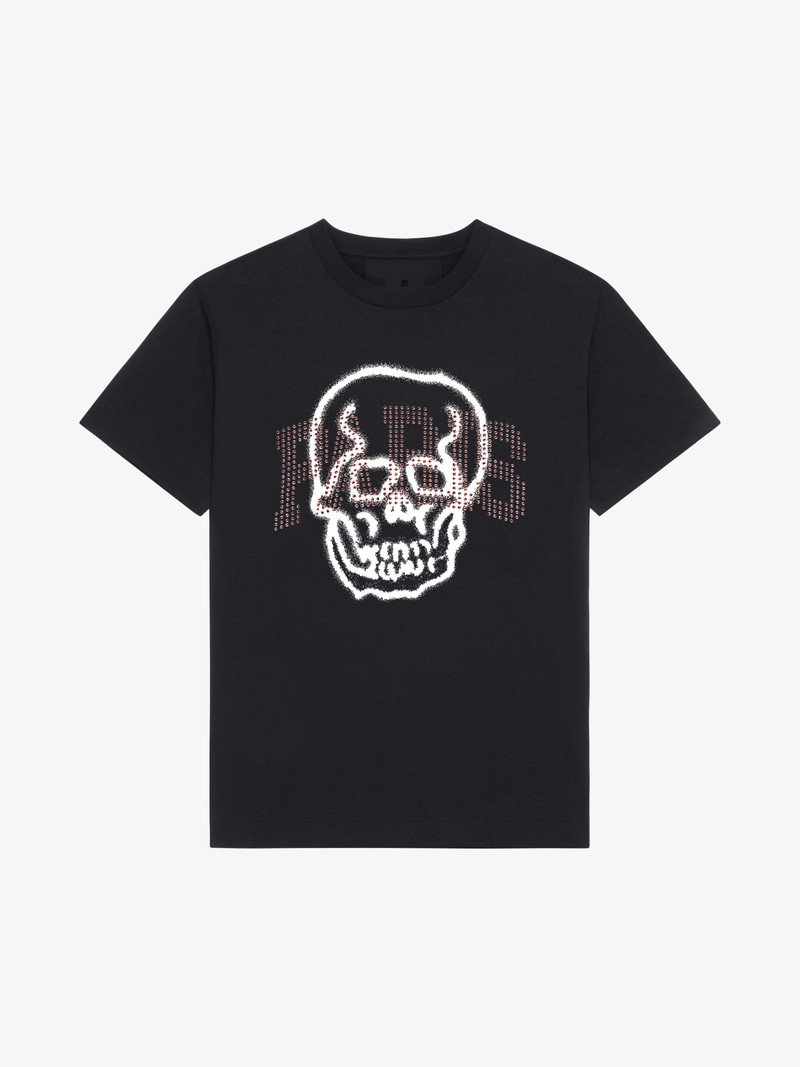 PARIS SKULL OVERSIZED 티셔츠와 RHINESTONES - 1