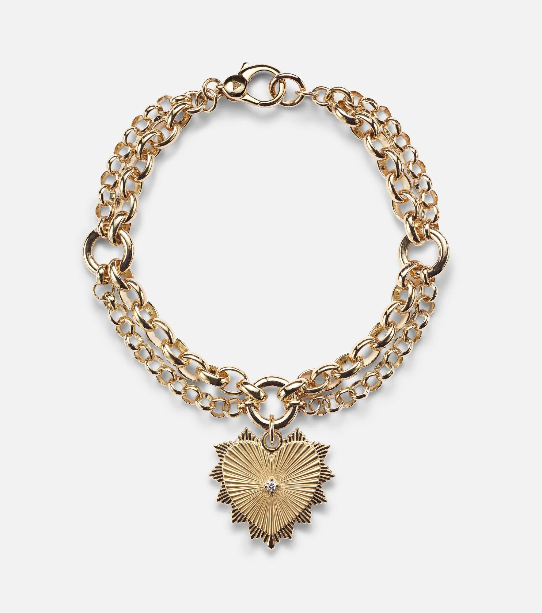 True Love 18kt gold charm bracelet with diamond - 1