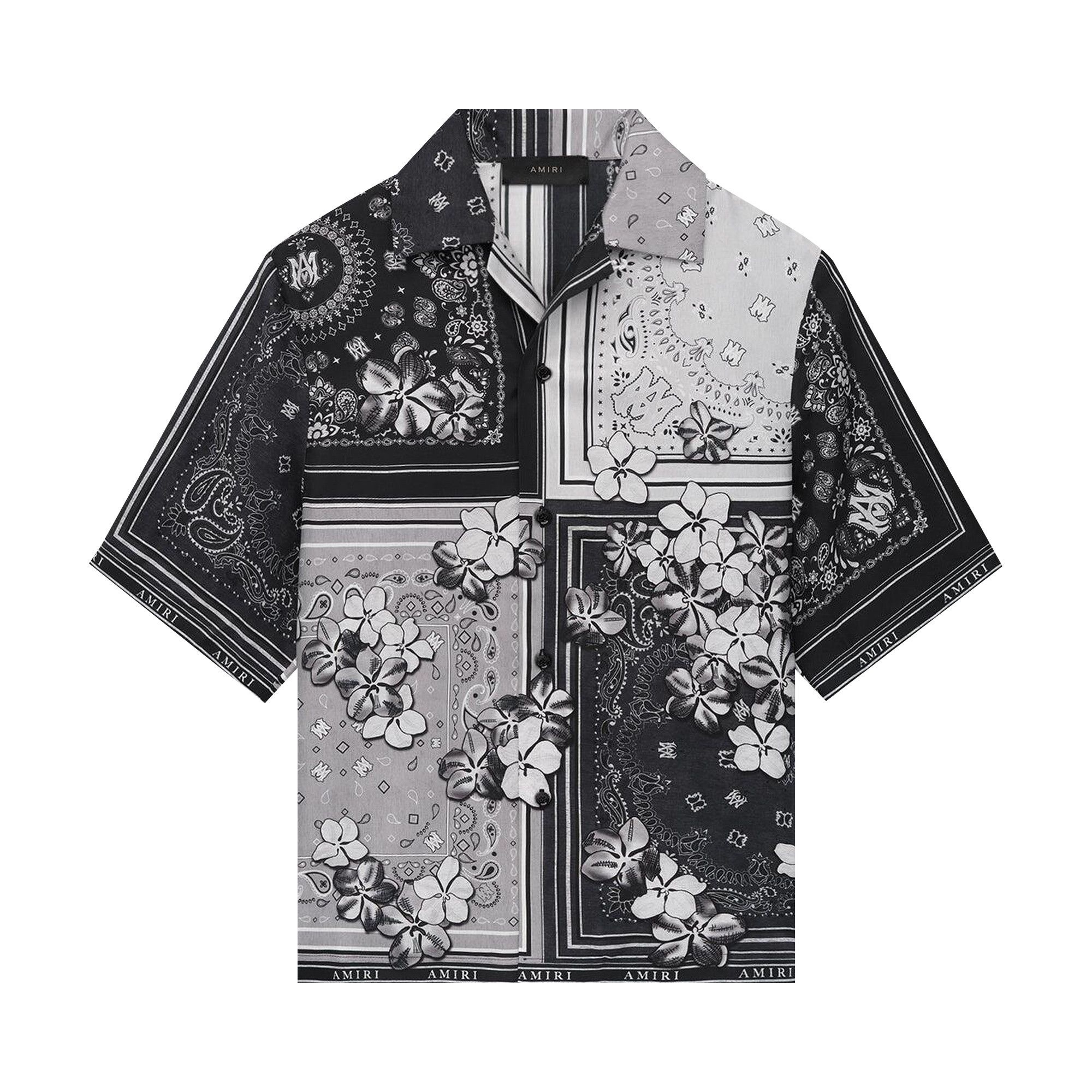 Amiri Bandana Floral Bowling Shirt 'Black' - 1