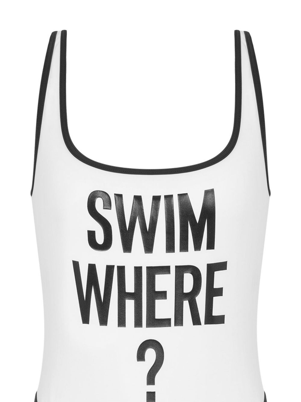 slogan-print swimsuit - 2