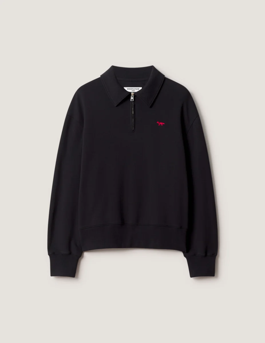 PROFILE FOX ZIPPED POLO SWEATSHIRT - 1
