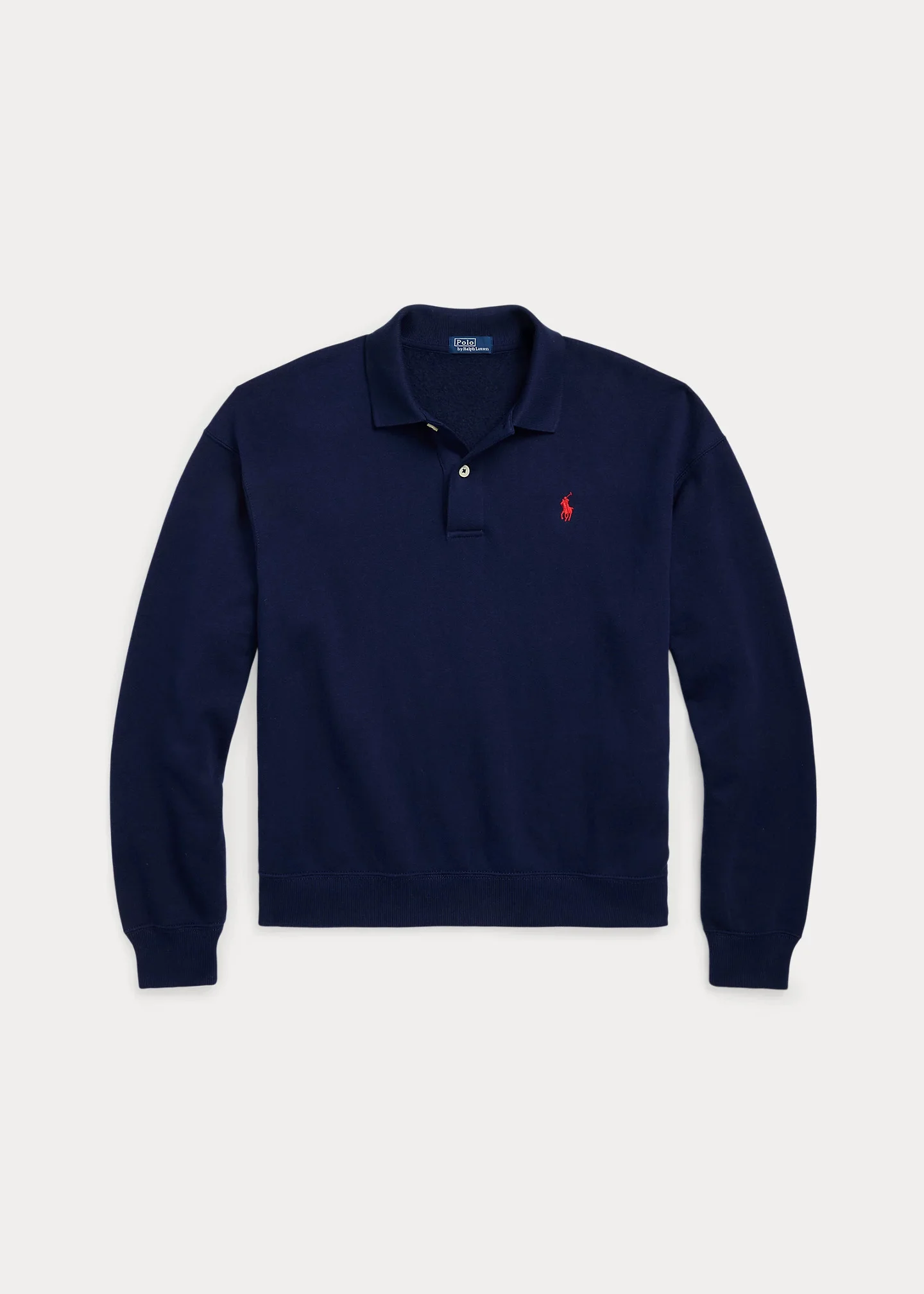 Polo-Collar Fleece Pullover - 1