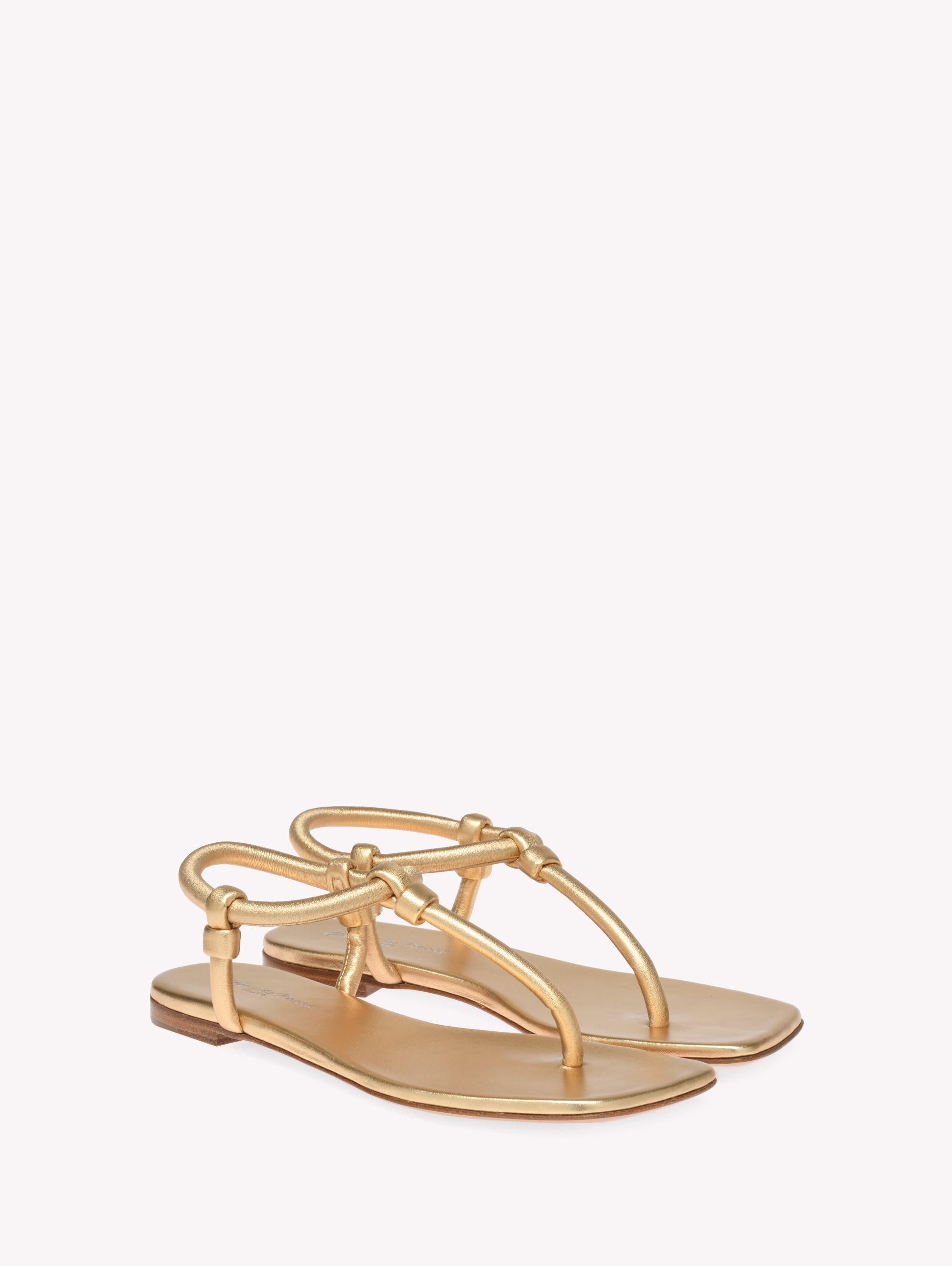 Gianvito Rossi Juno Thong 05 Sandals in Metallic Gold at Nordstrom - 2