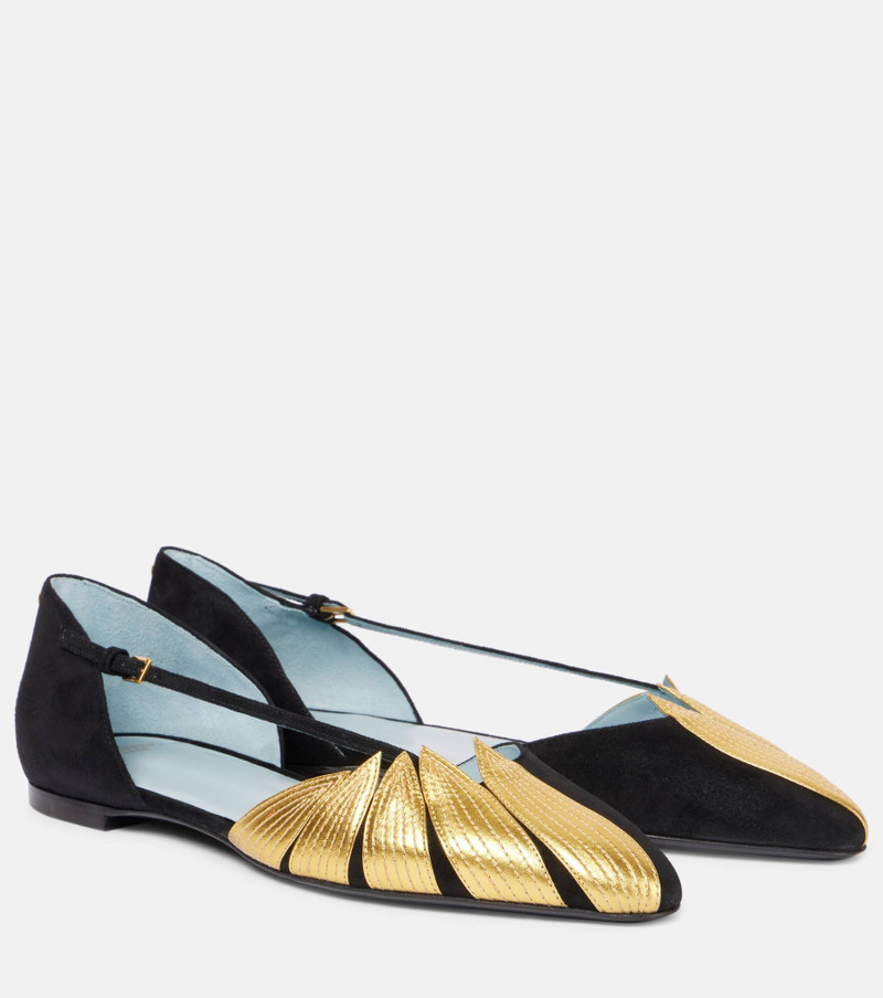 Foliefoliage suede and leather ballet flats 1