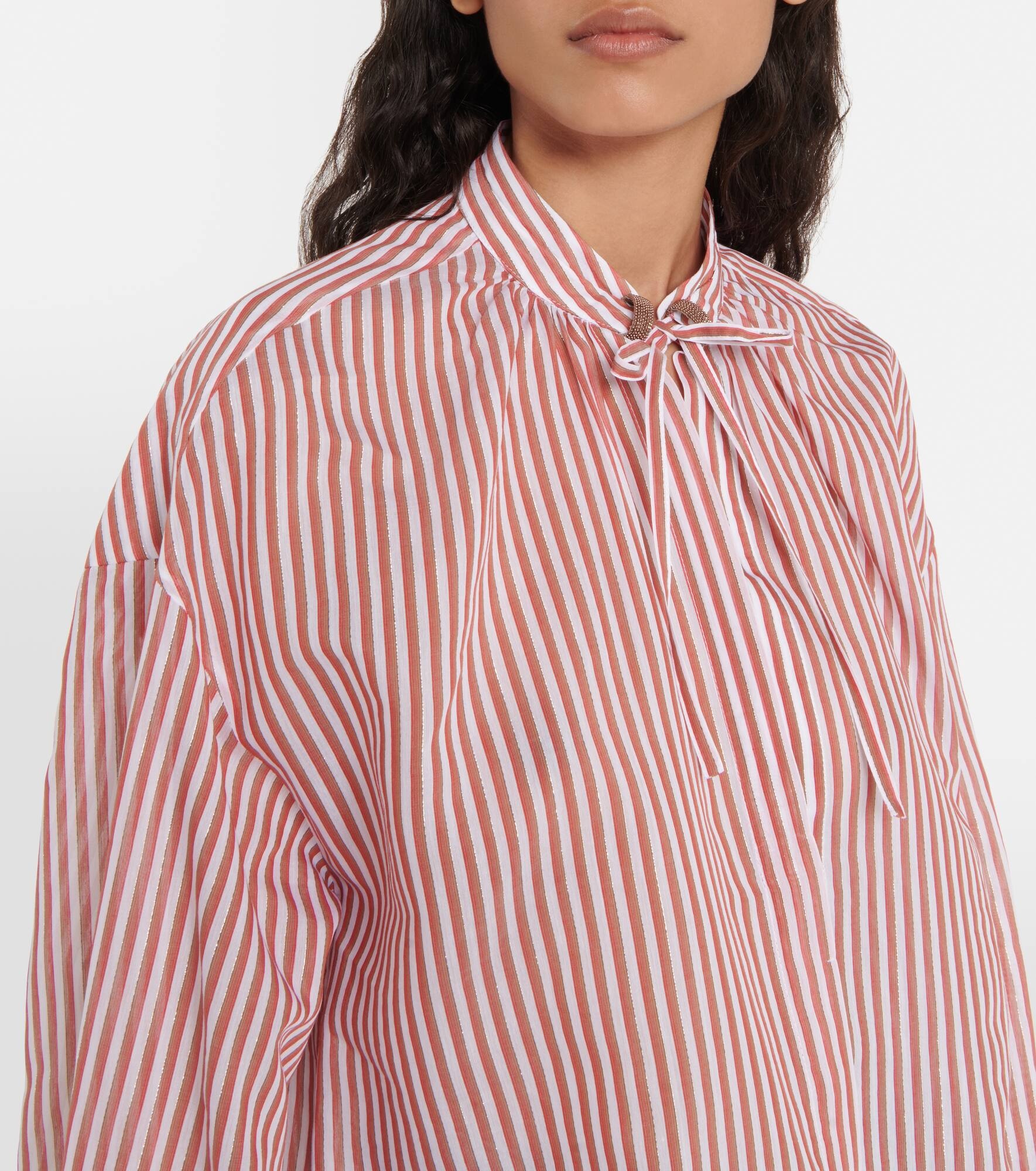 Striped cotton-blend shirt - 4