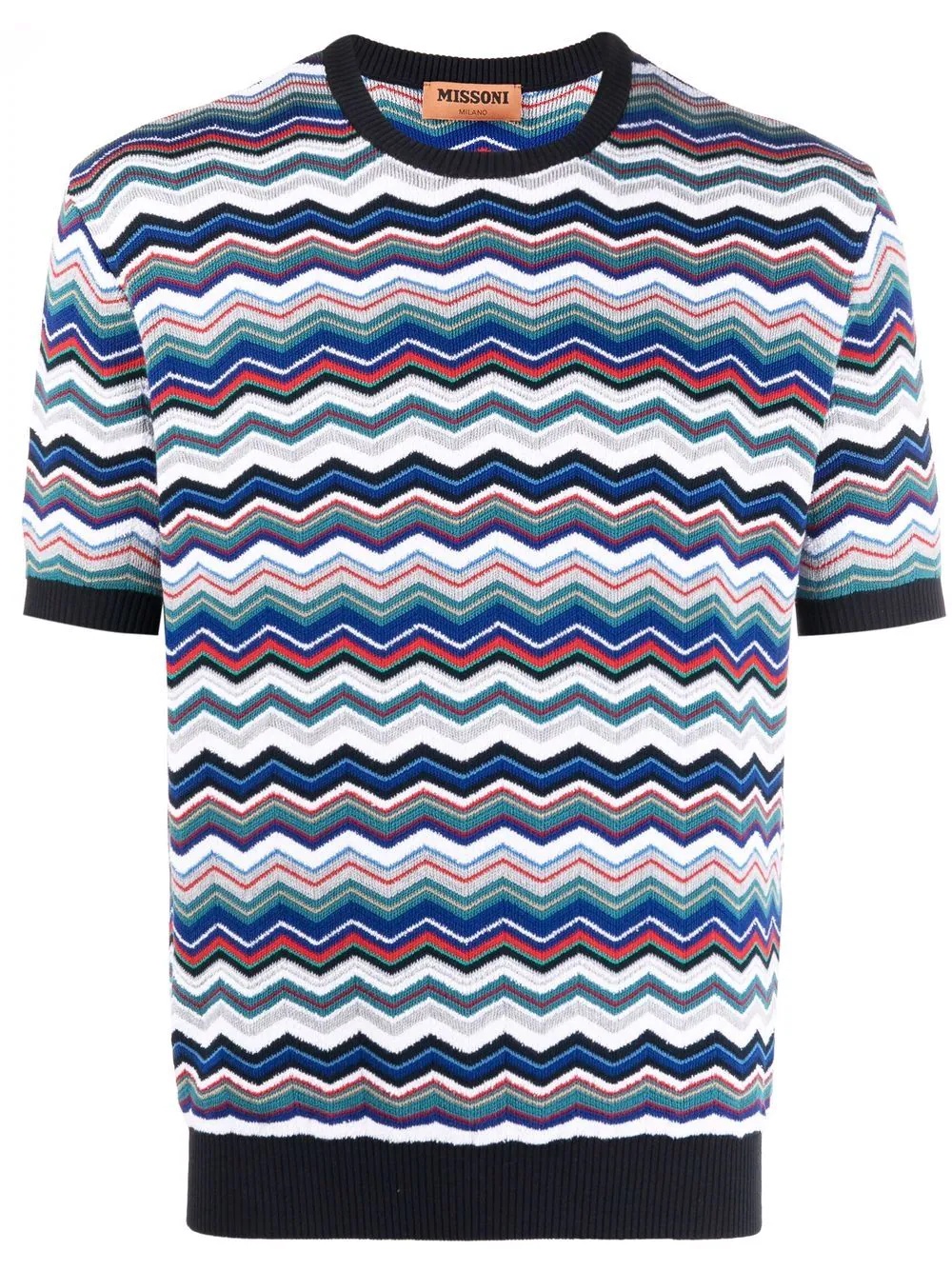 short-sleeve zigzag T-shirt - 1