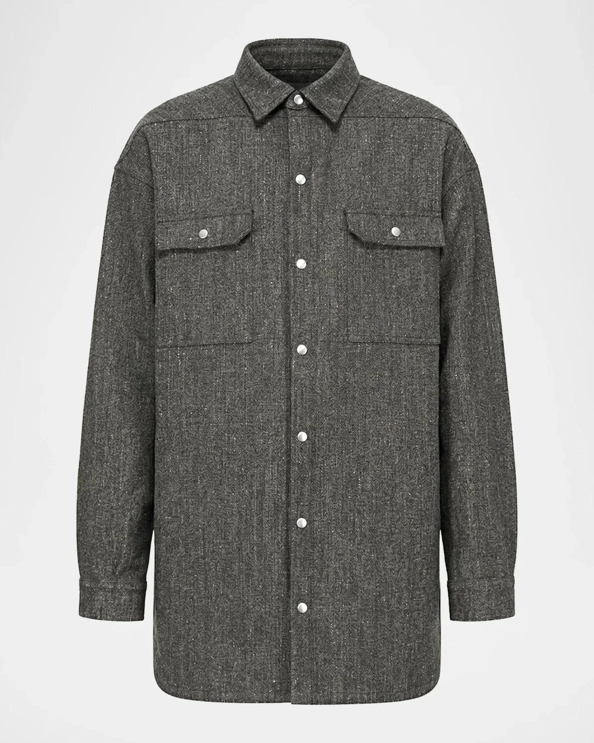 Wool-Blend Tweed Oversized Outershirt - 1