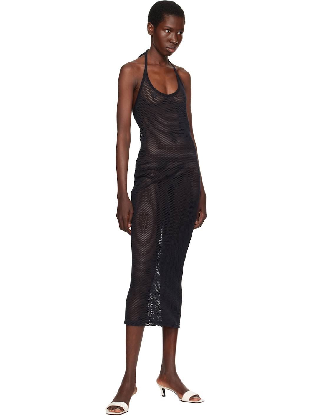 Black Holistic Mesh Maxi Dress - 4