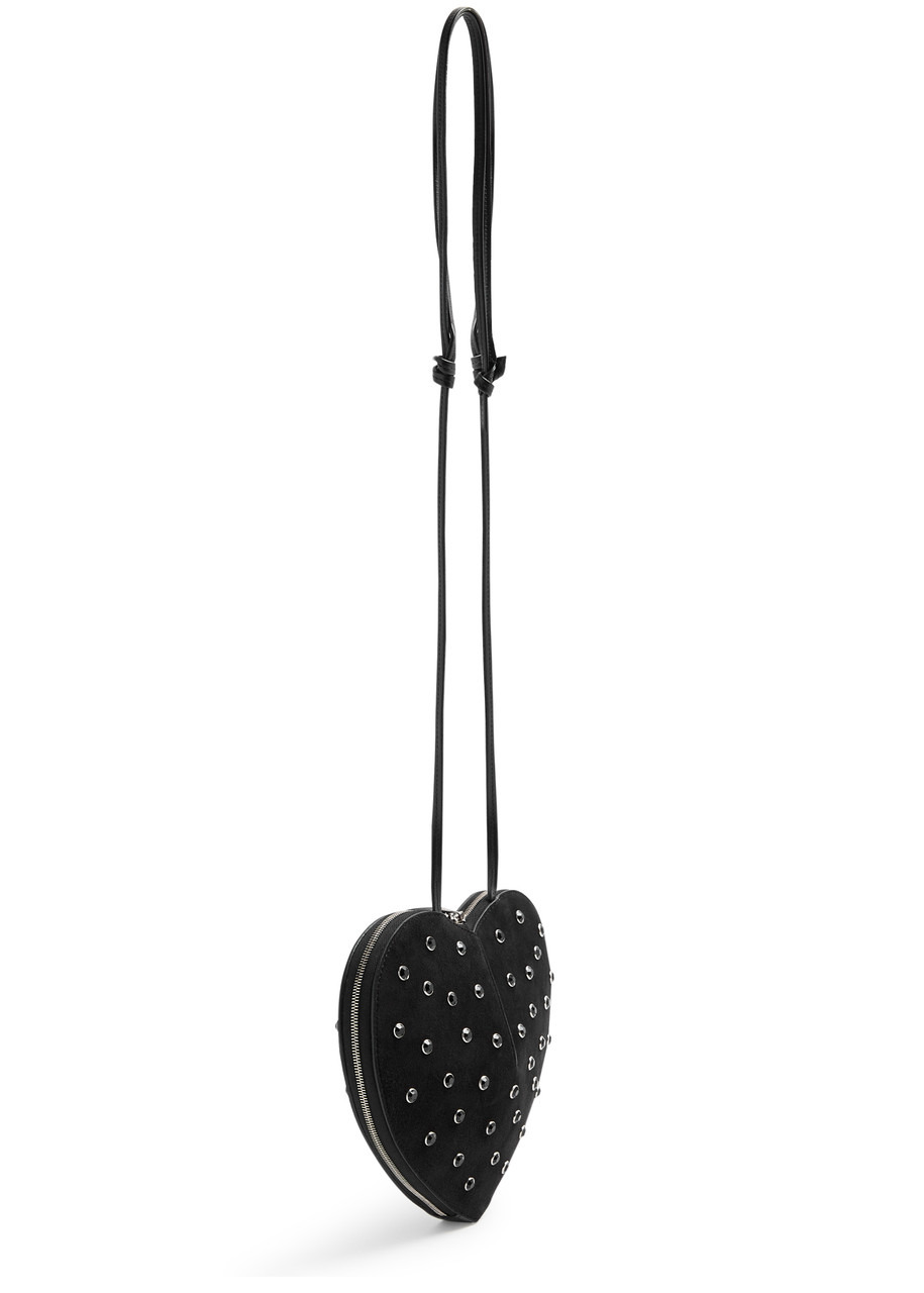 Alaïa Le Coeur Crystal-embellished Suede Cross-body bag - 2