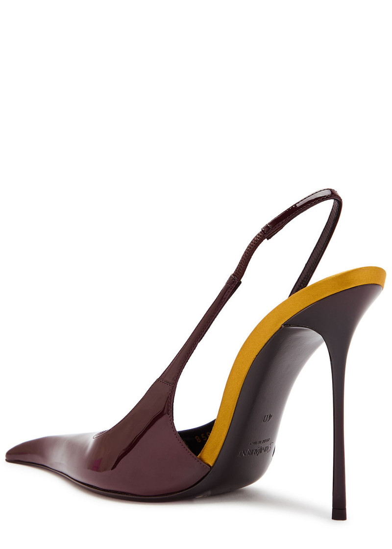 SAINT LAURENT Saint Laurent Amalia 110 Patent Leather Slingback Pumps outlook