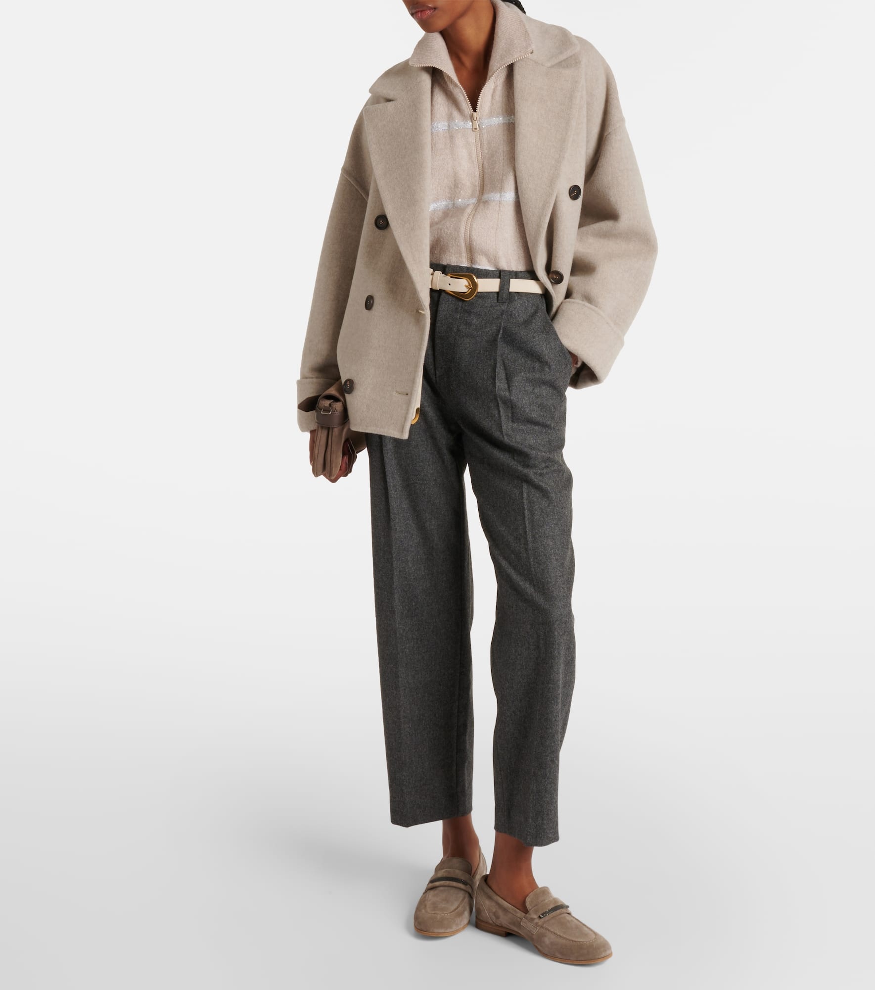 Wool and cashmere straight pants - 2
