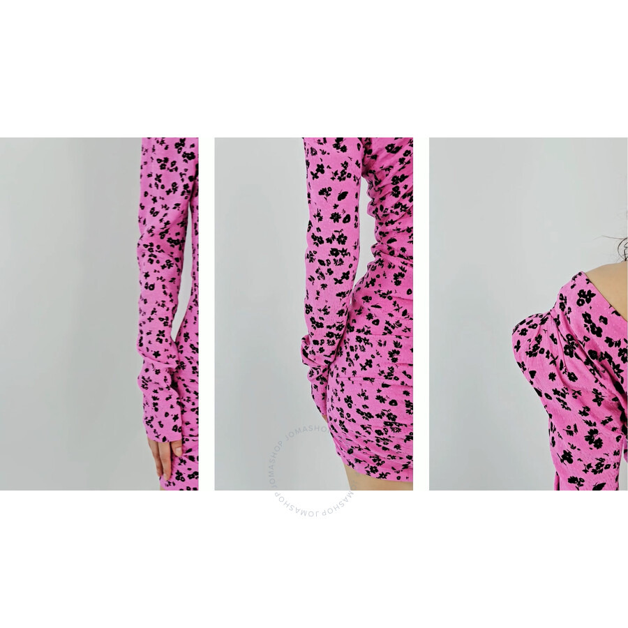 Rotate Ladies Super Pink Comb Jacquard Printed Mini Dress, Brand Size 34 (US Size 0) - 3