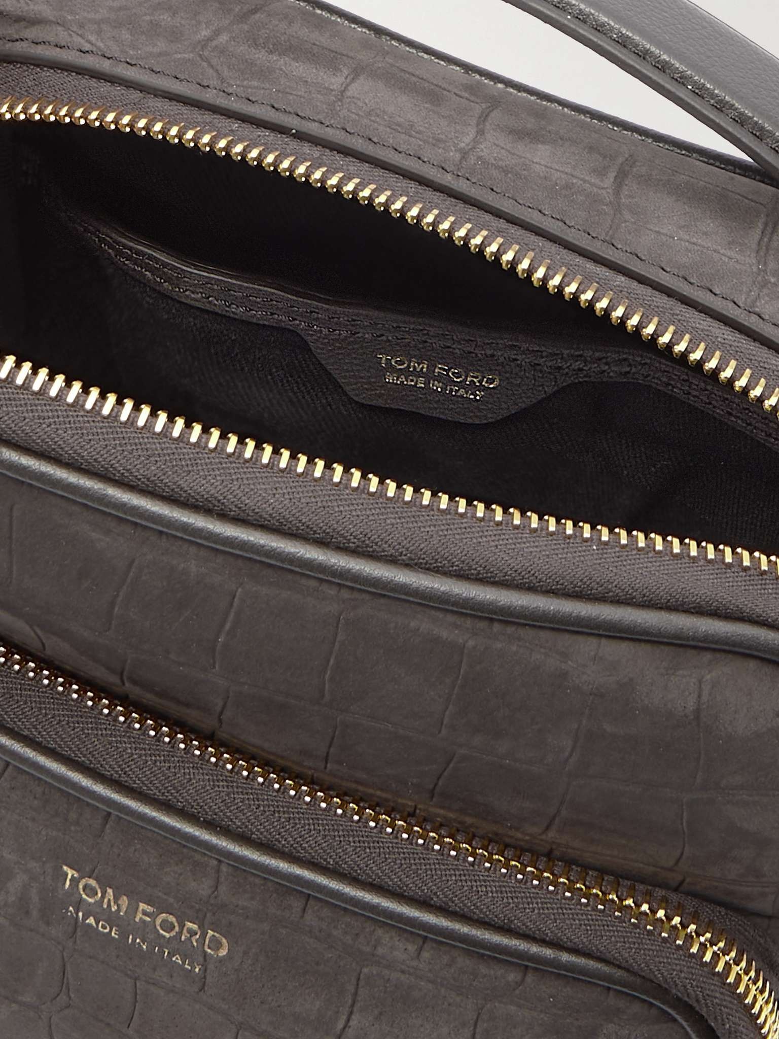 Croc-Effect Nubuck Messenger Bag - 3