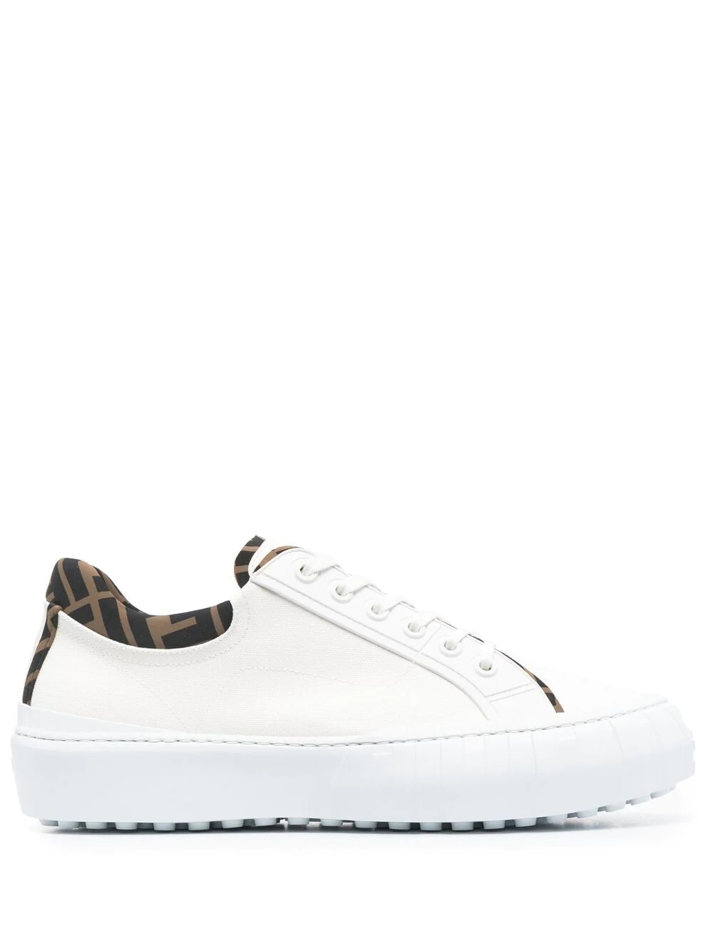 FF-trim leather sneakers - 1