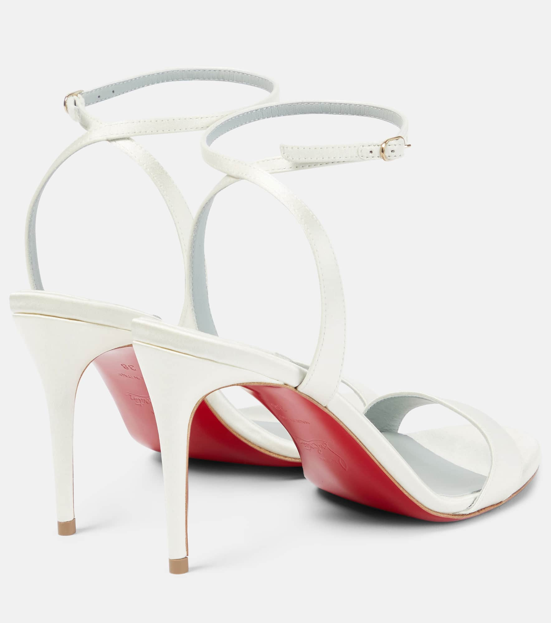 Loubigirl 85 silk crêpe satin sandals - 3