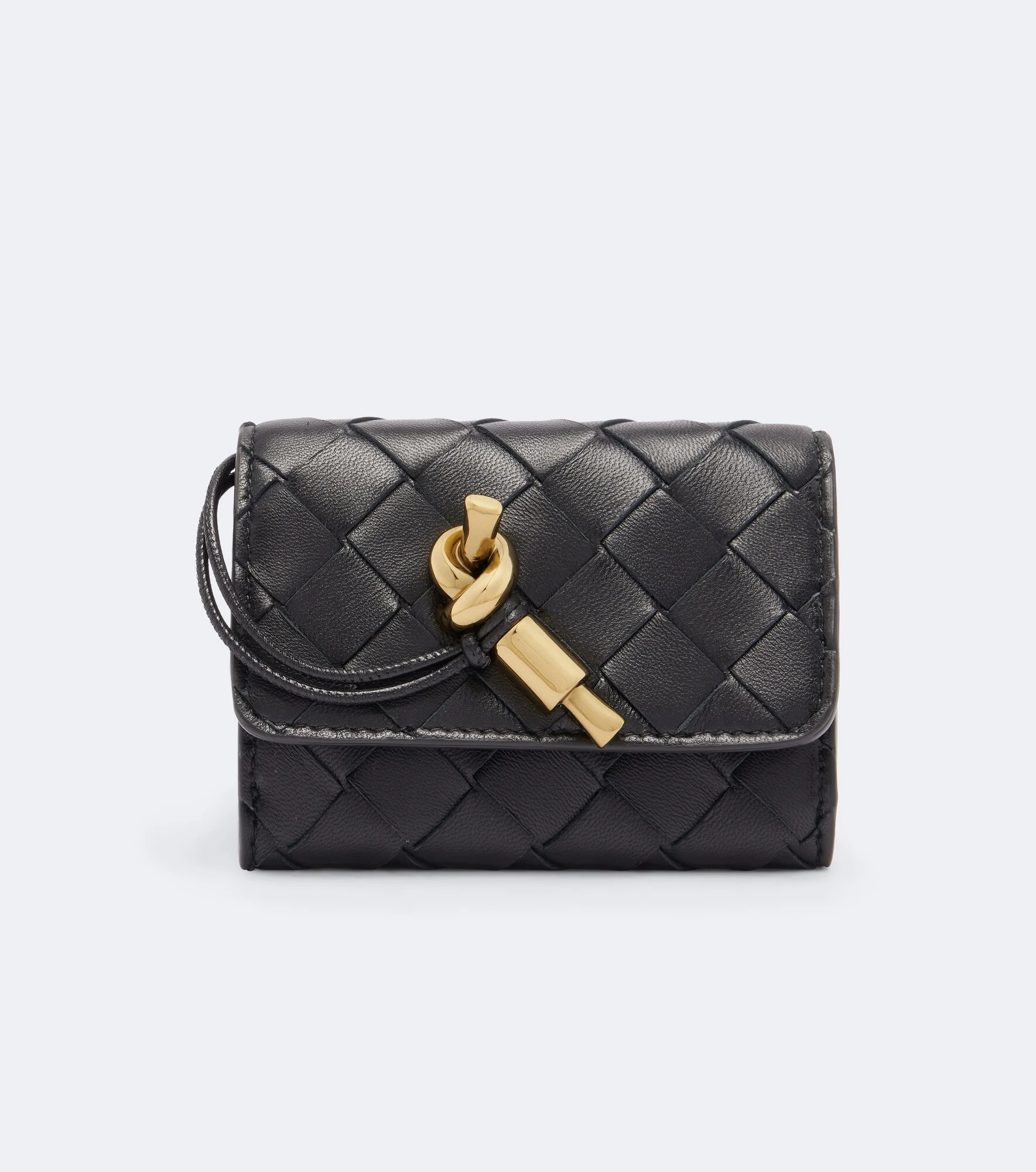 Intrecciato leather card holder - 1