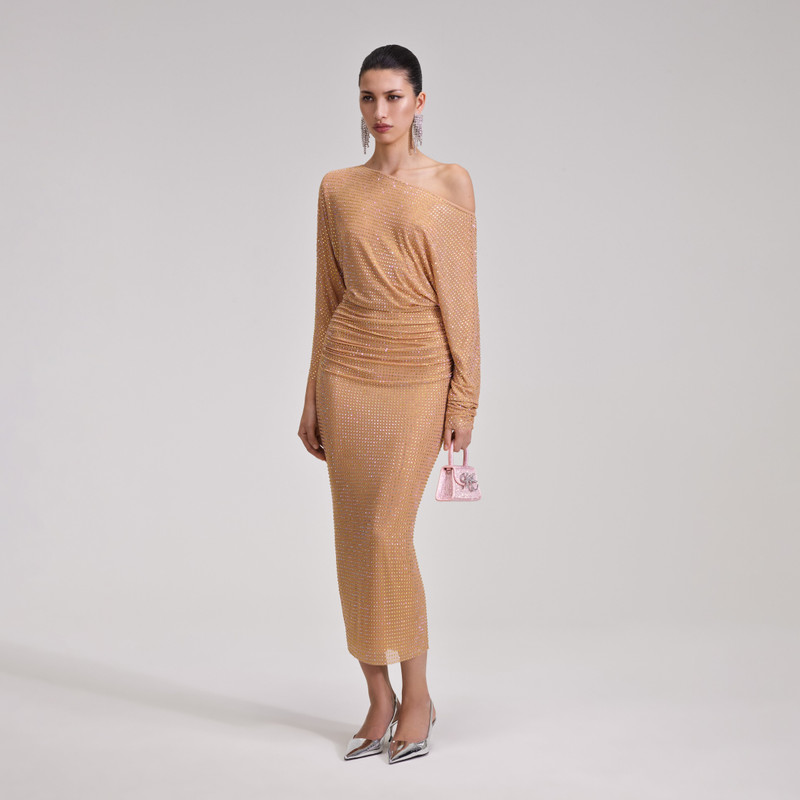 knee length dresses for ladies Jessica Bara Yasmeen Crystal Mesh Maxi Dress  JESSICA BARA