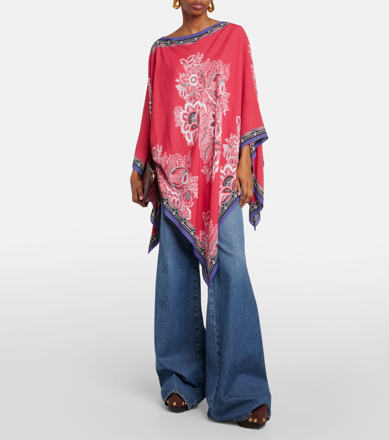 Etro Printed satin cape outlook