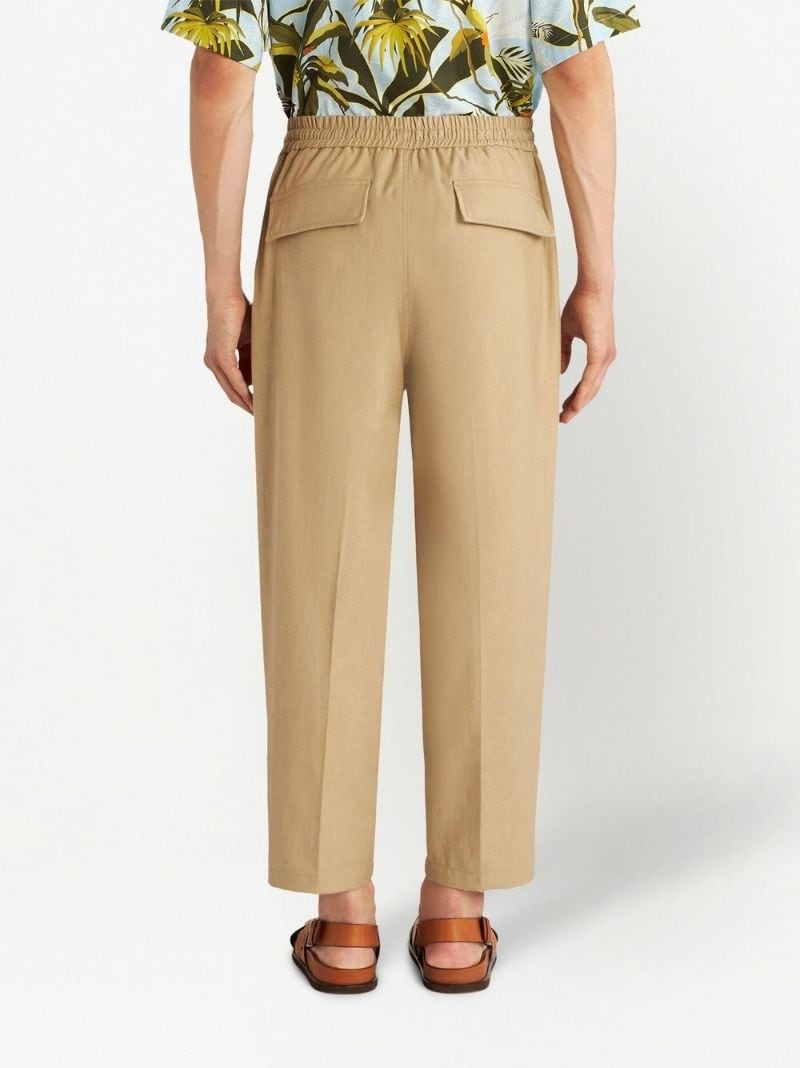 elasticated-waist straight-leg trousers - 4