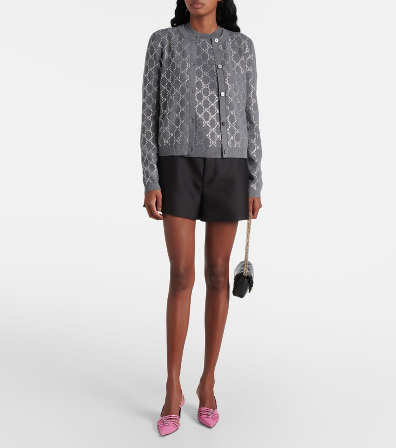 GUCCI Embellished wool cardigan outlook