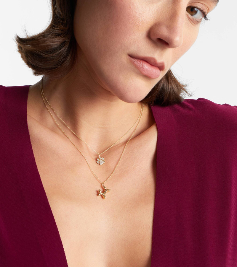 SYDNEY EVAN 14kt gold charm necklace with diamond outlook