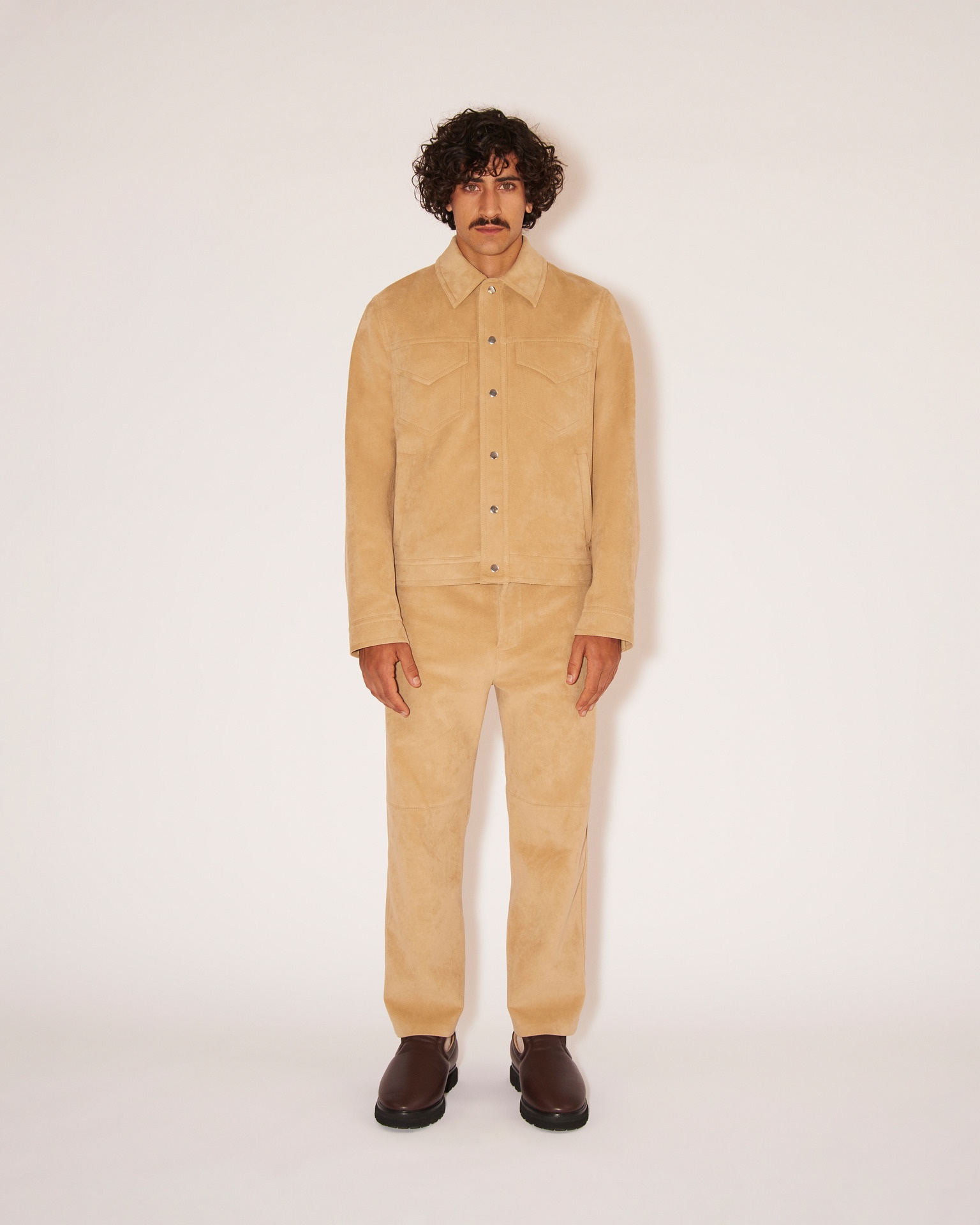 LARRY - Suede jacket - Beige - 2