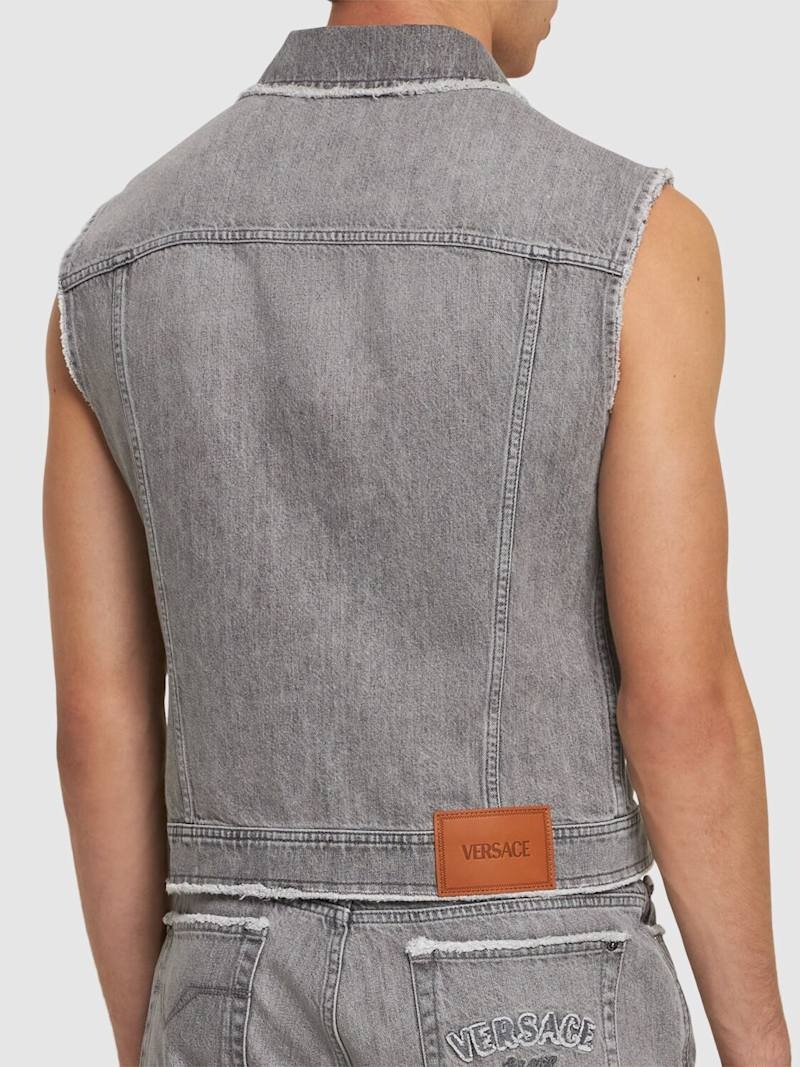 Stonewashed denim vest - 3