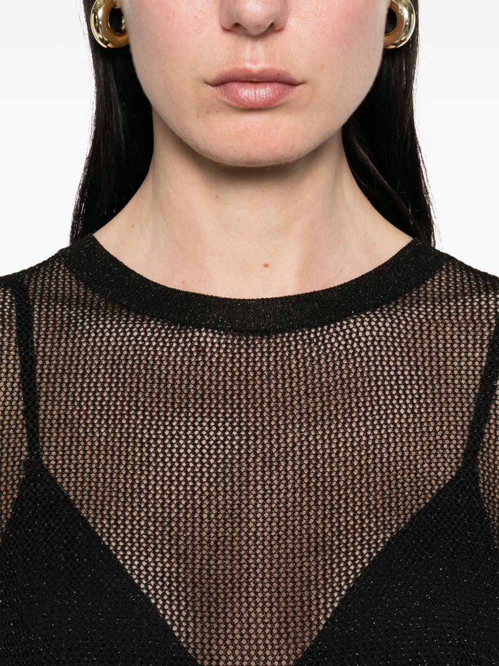 open-knit T-shirt - 5