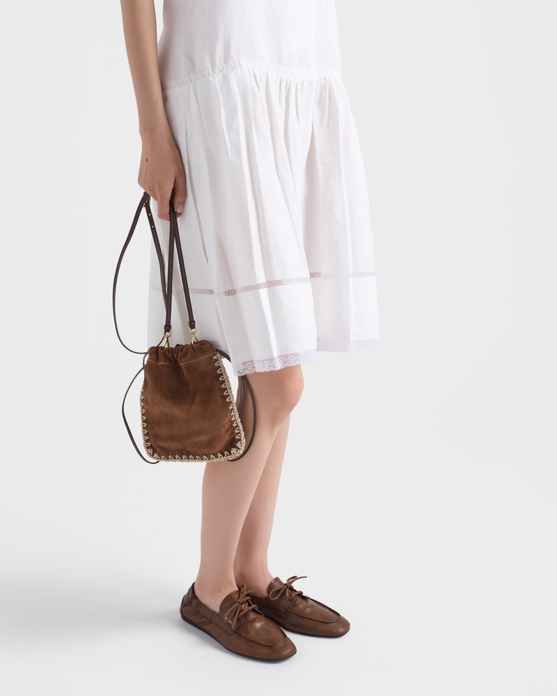 Prada Shuffle antiqued leather boat shoes outlook