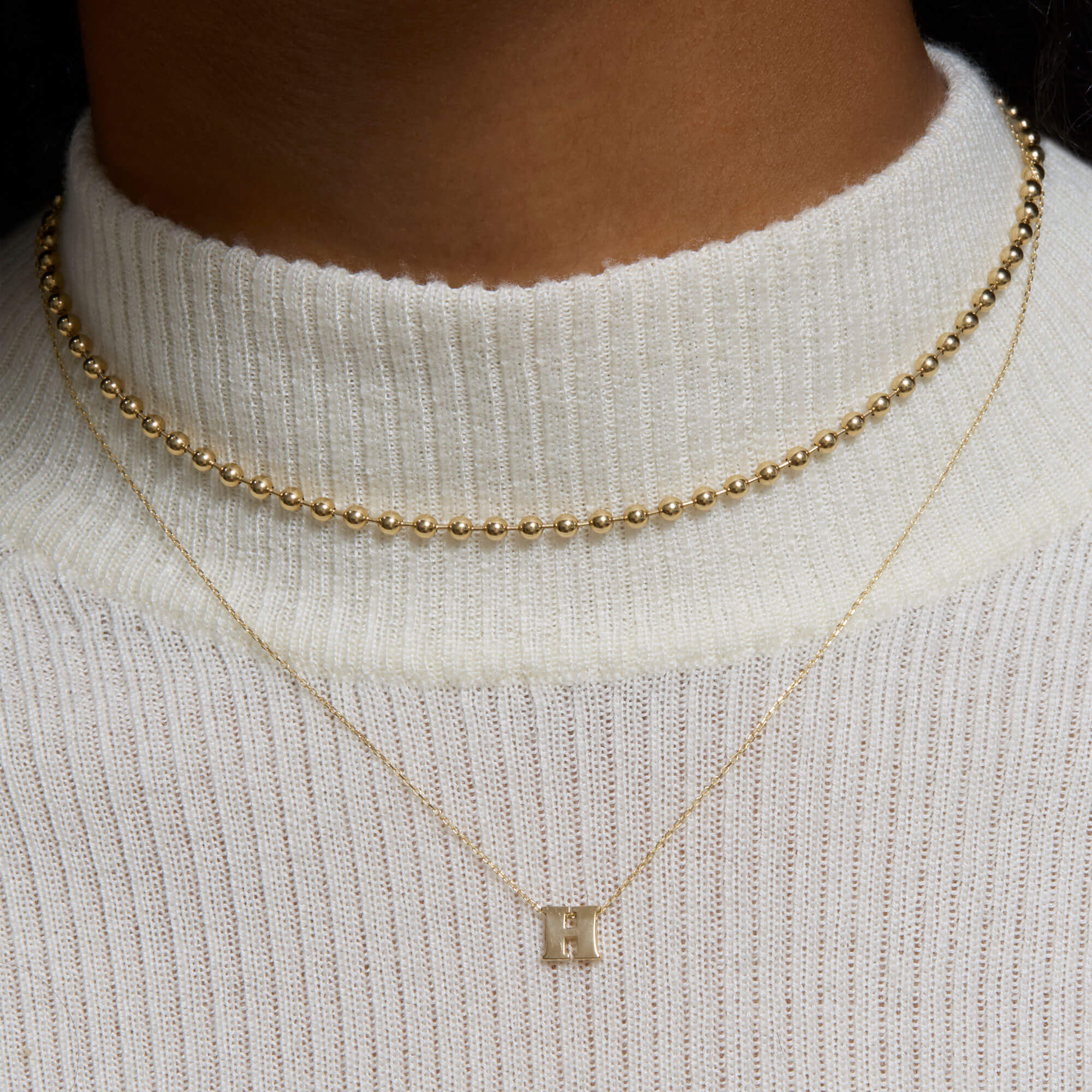 Letterpress Initial Necklace - 4