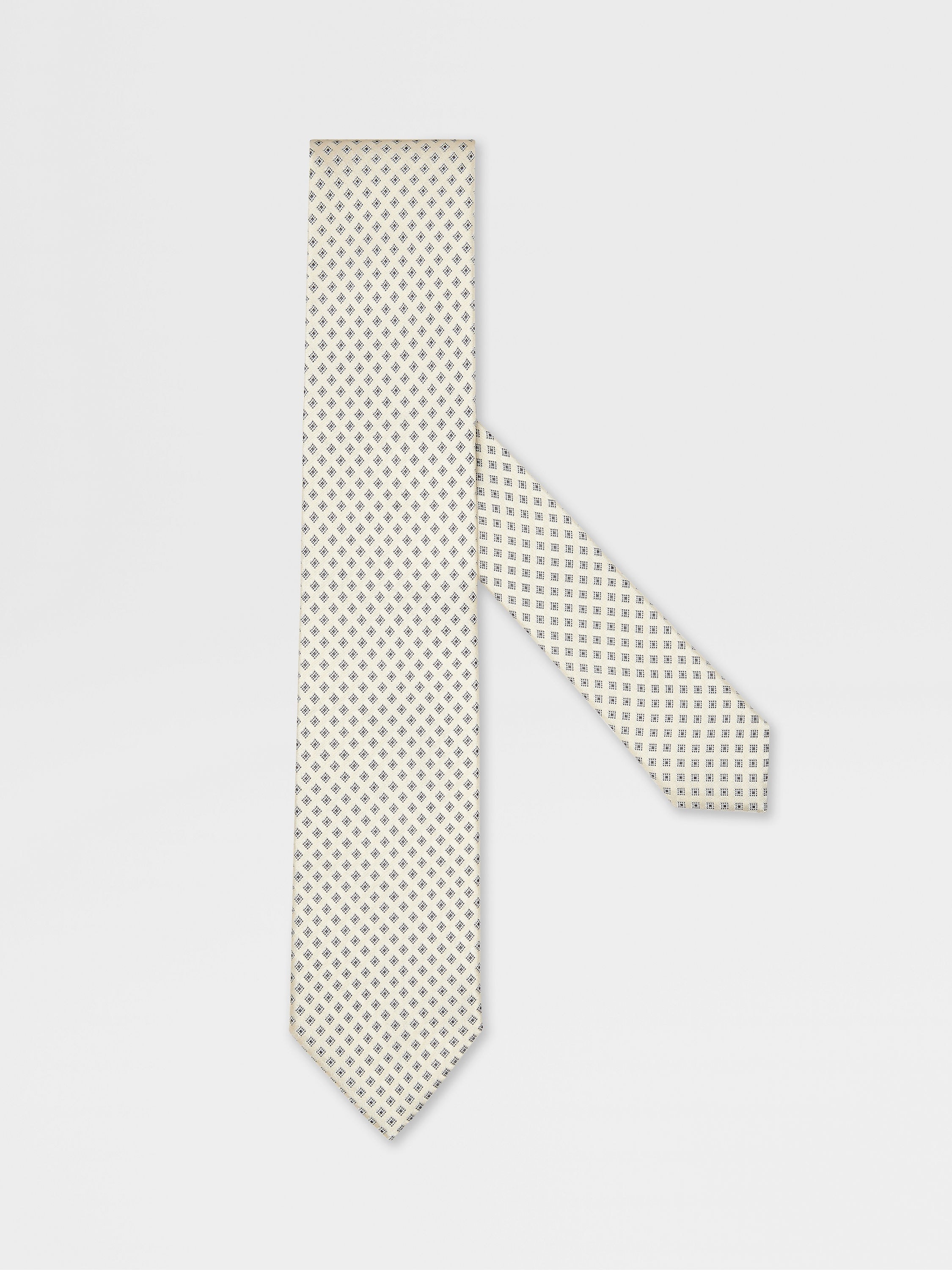 BEIGE SILK TIE - 1