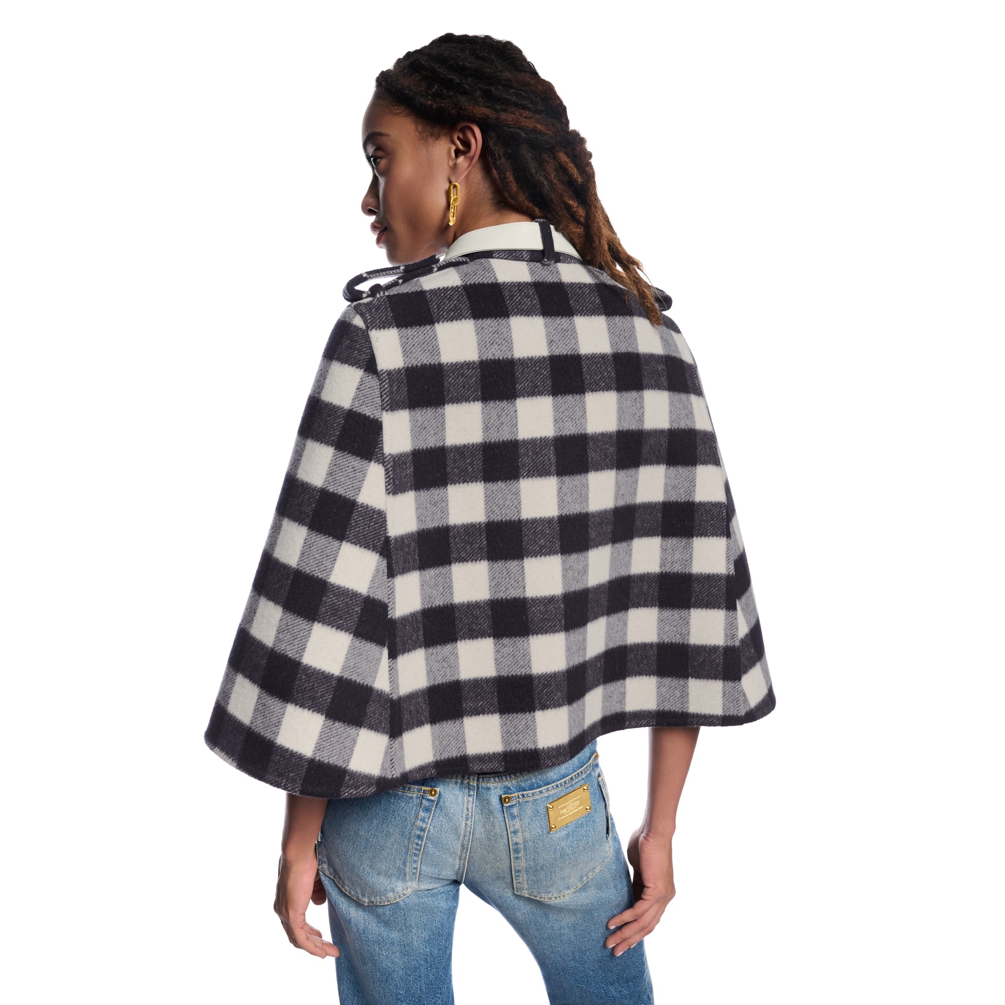 Double Face Check Cape - 7