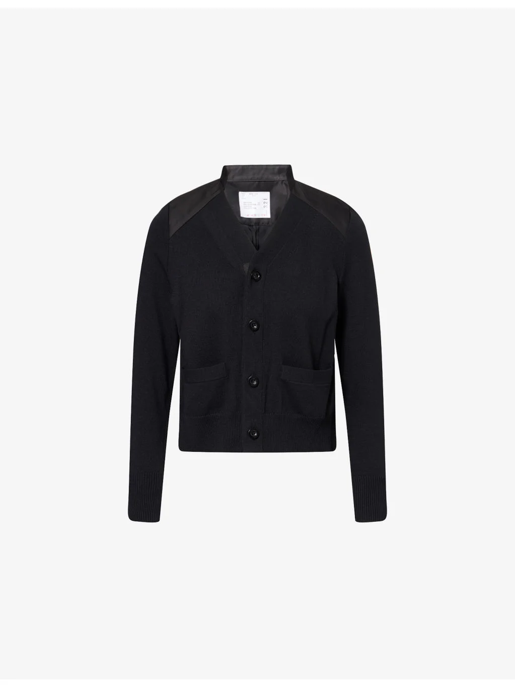 Pleated Mesh and Cotton-Knit Cardigan - 1
