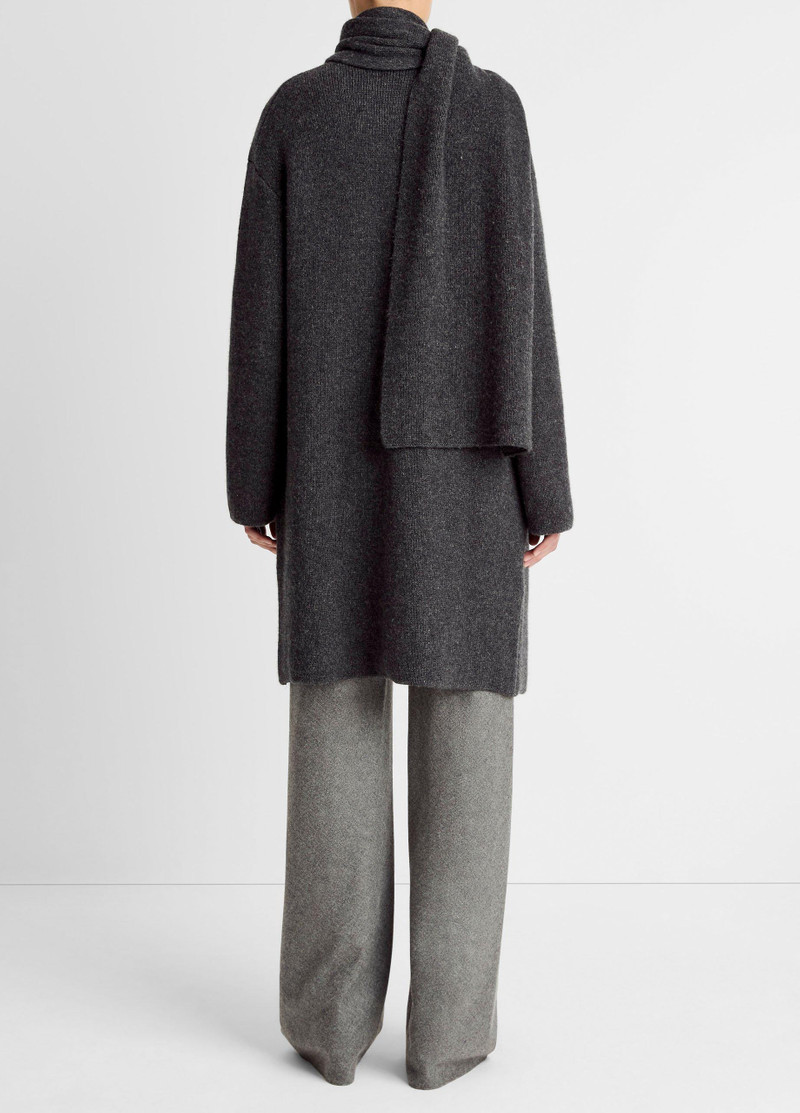 Vince Draped-Scarf Wool-Blend Car Coat outlook