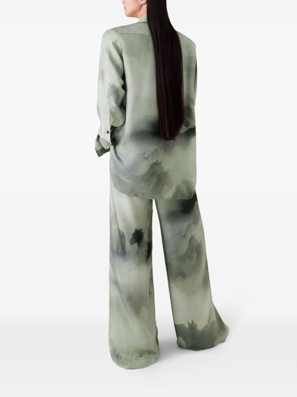 horse-print palazzo trousers - 4