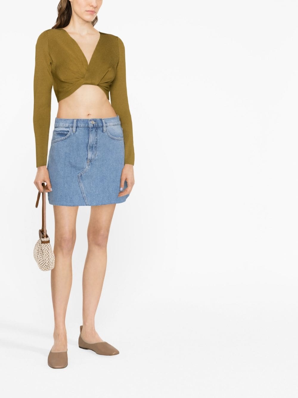 A-line short denim skirt - 4