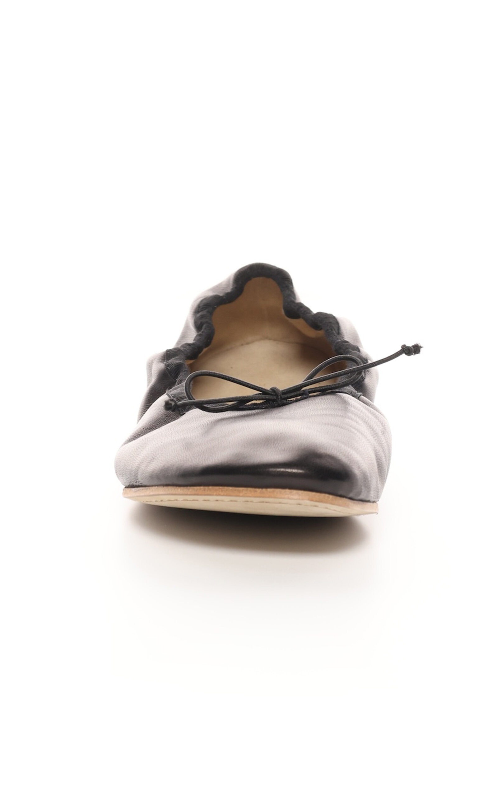 Round Leather Ballet Flats black - 3