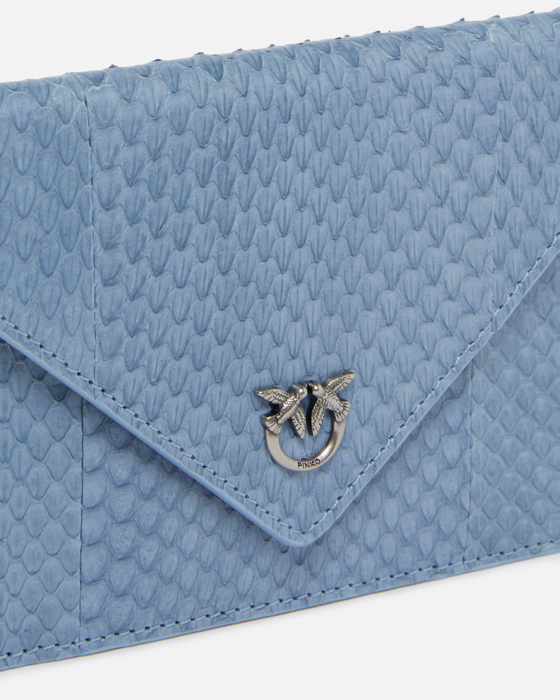 PINKO GALLERIA SMALL POUCH IN SHINY REPTILE SKIN 3
