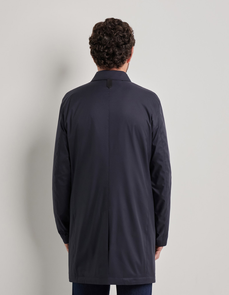 CANALI NUVOLA BLUE TECHNICAL FABRIC RAIN COAT WITH MEMBRANE 4