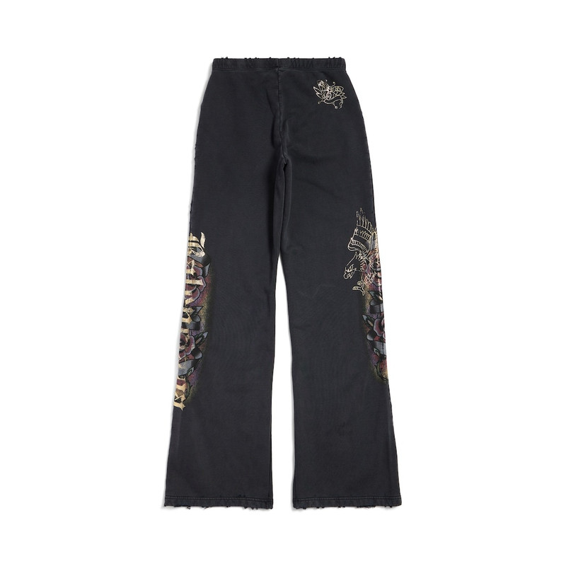 BALENCIAGA Women's Tacky Flared Sweatpants in Black Faded outlook