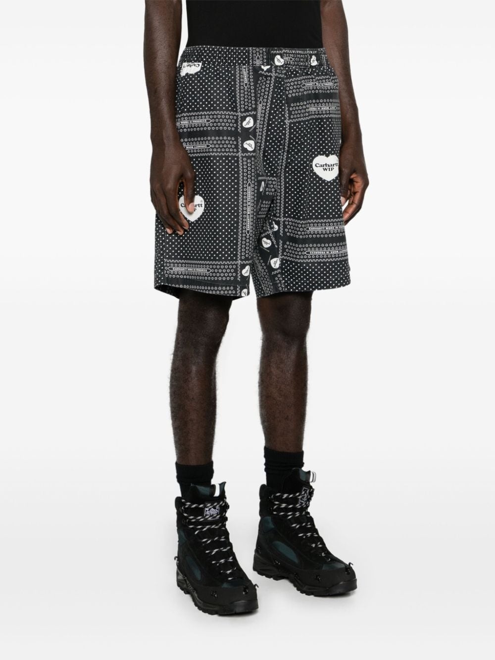 Heart Bandana cotton shorts - 3